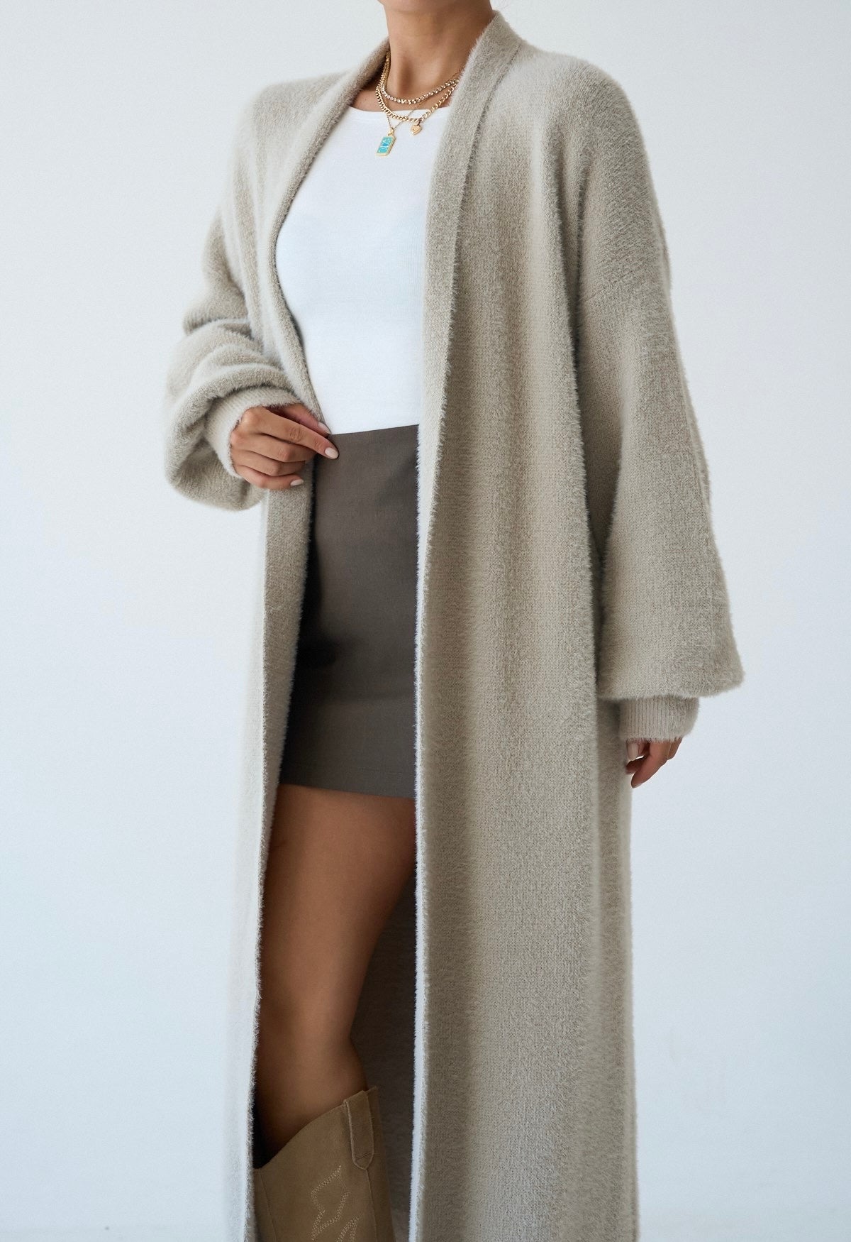 Maxi Wool Blend Cardigan