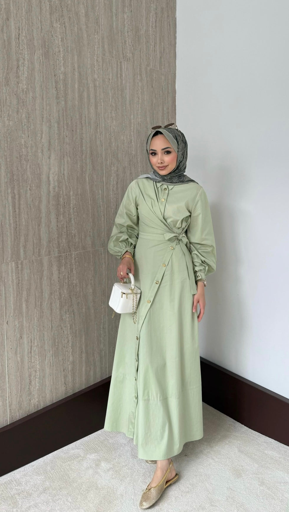 Side-Tied Dress - Mint