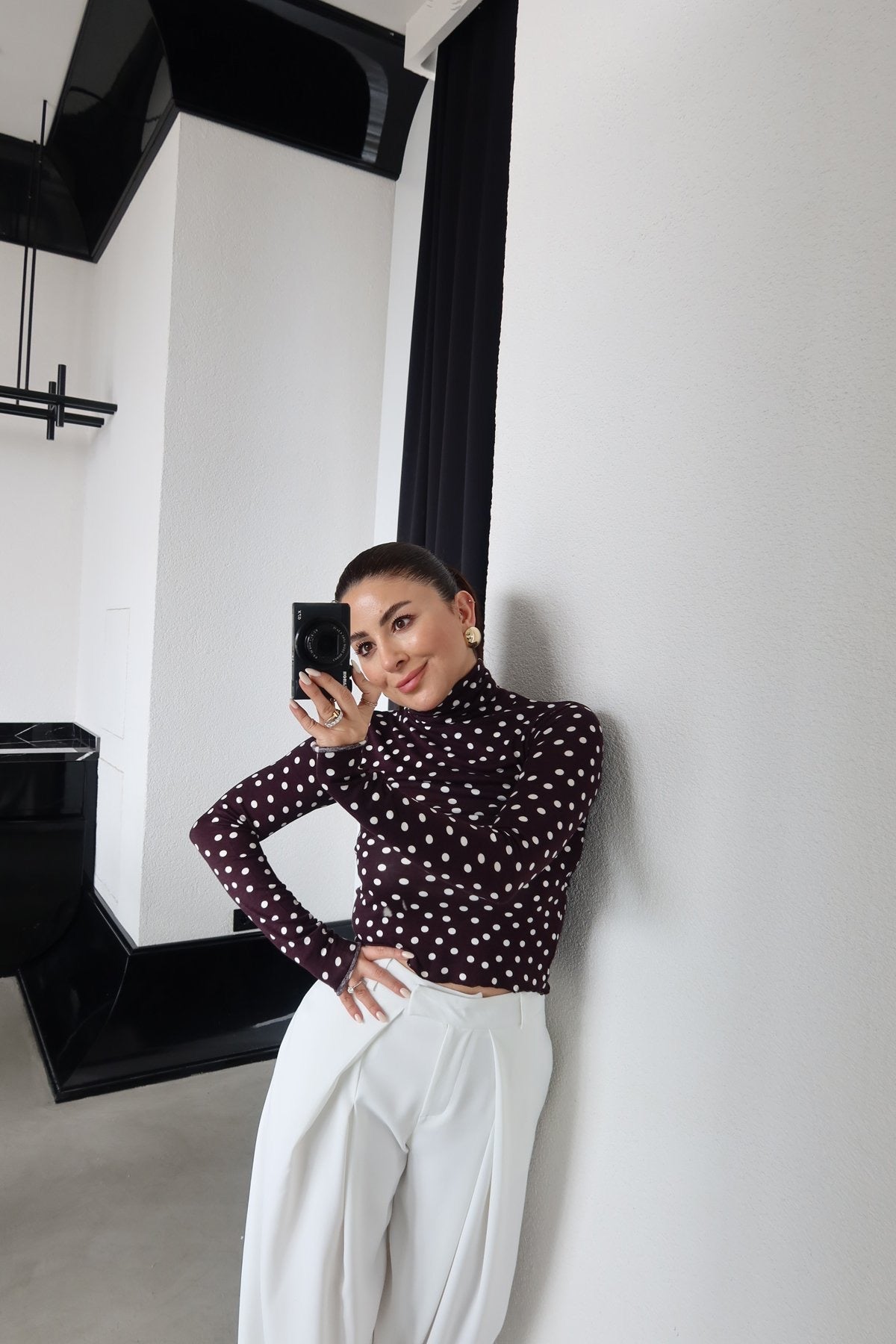 Polka-dots Blouse - Brown
