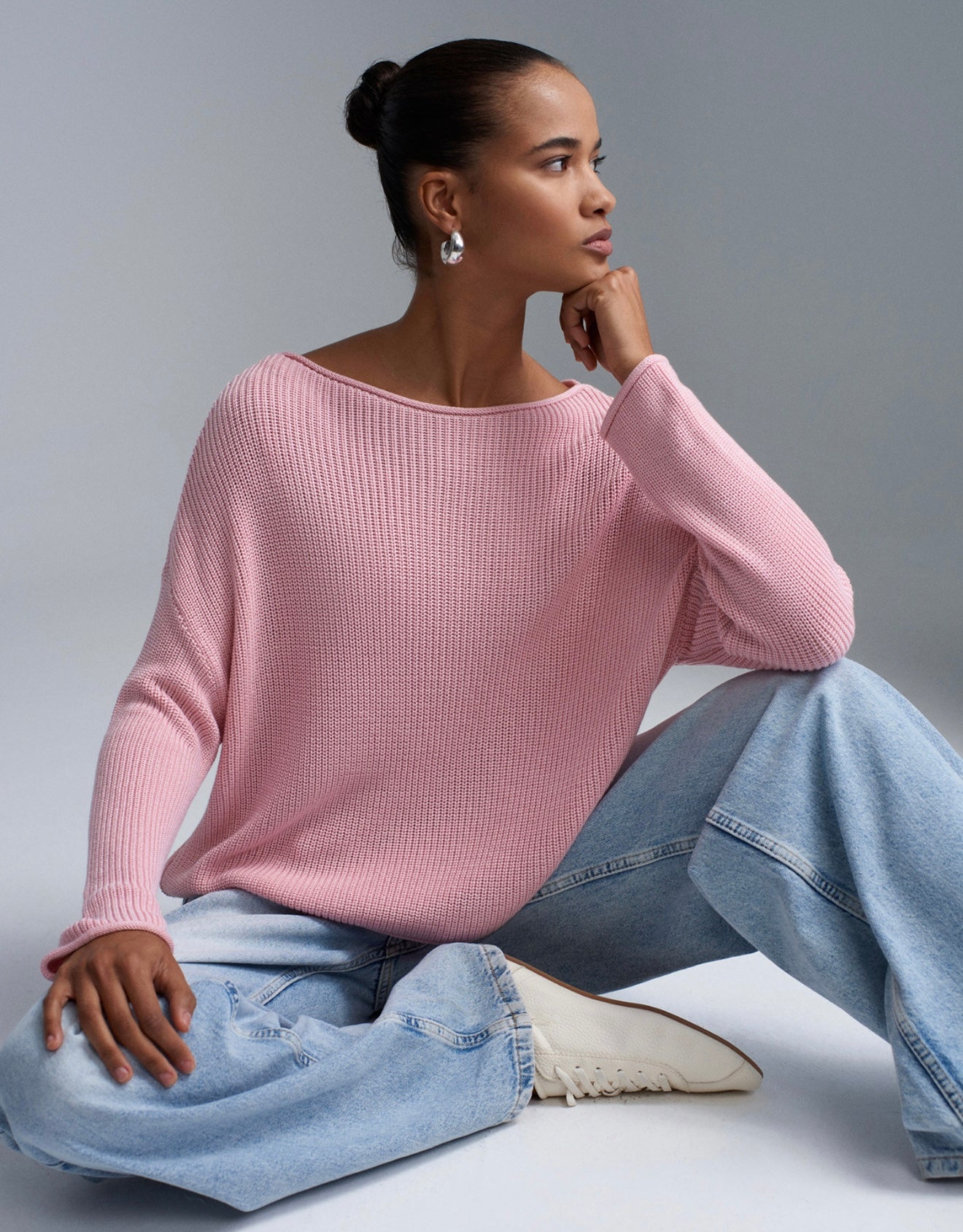Wide collar blouse - pink