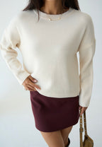 Ecru Round Neck Sweater