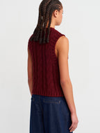 V-neck Braided Sweater