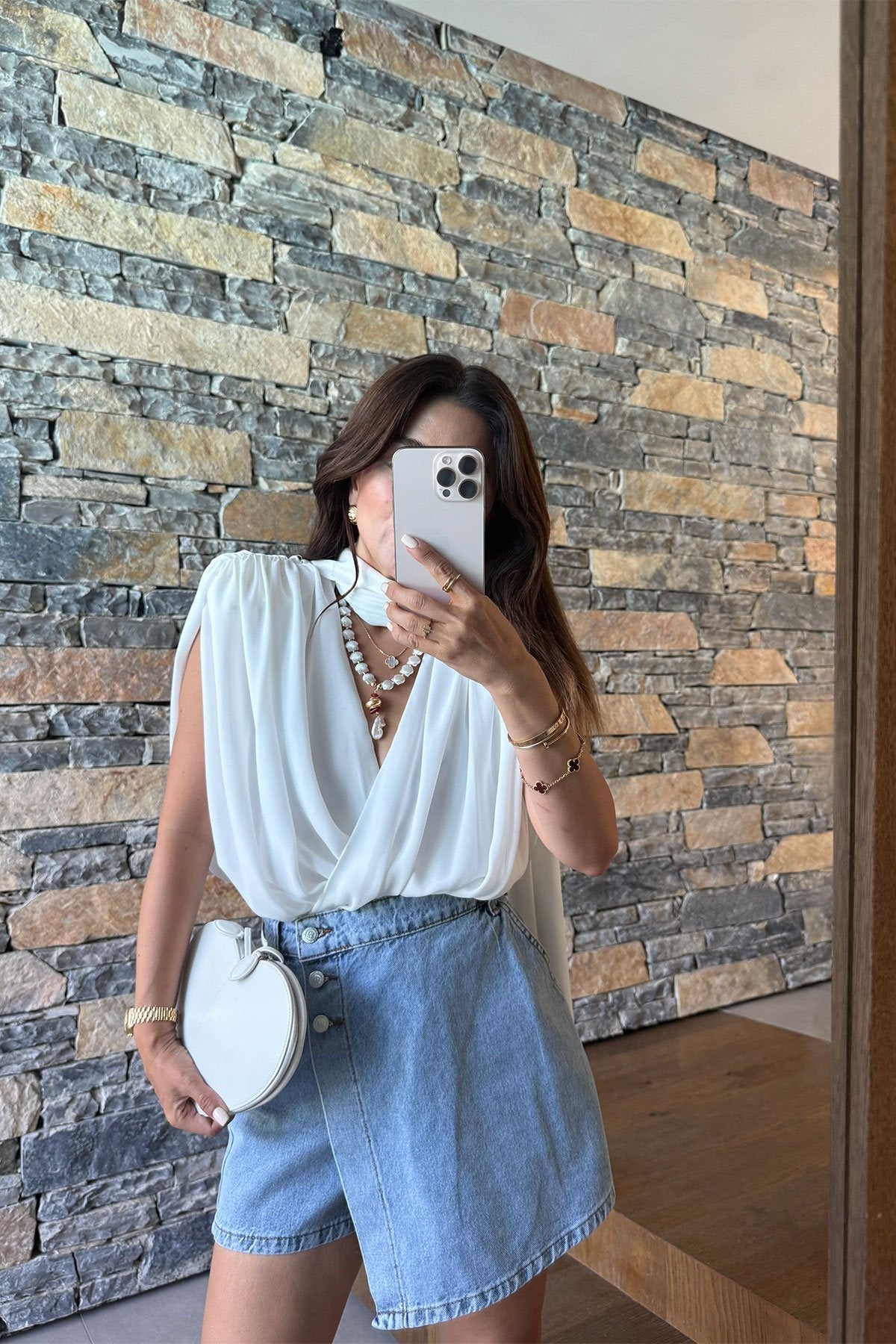 Skort with Button Details
