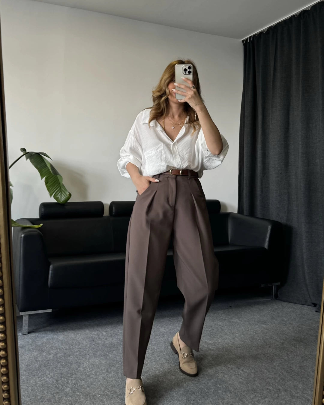 Darted Trousers with Belt
