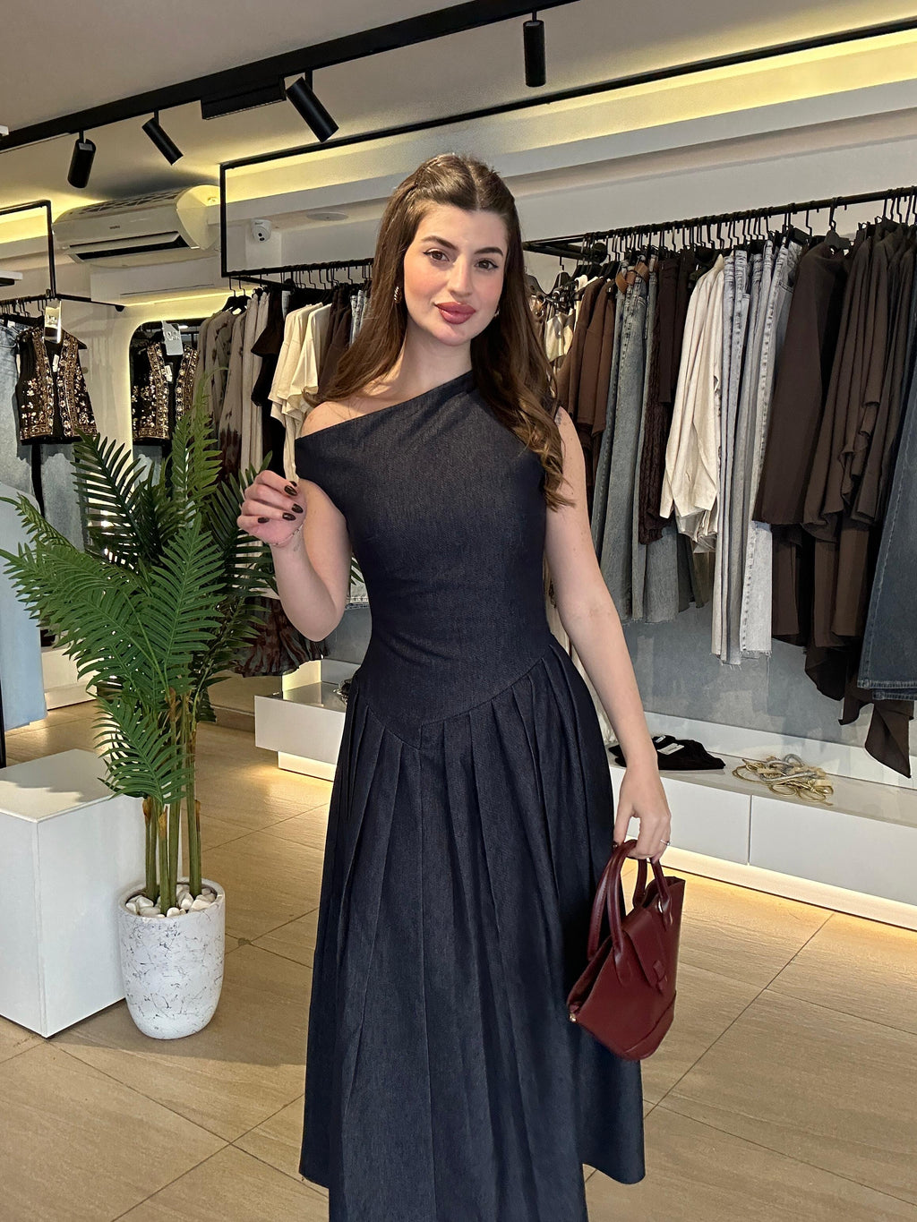 Asymmetrical Denim Dress