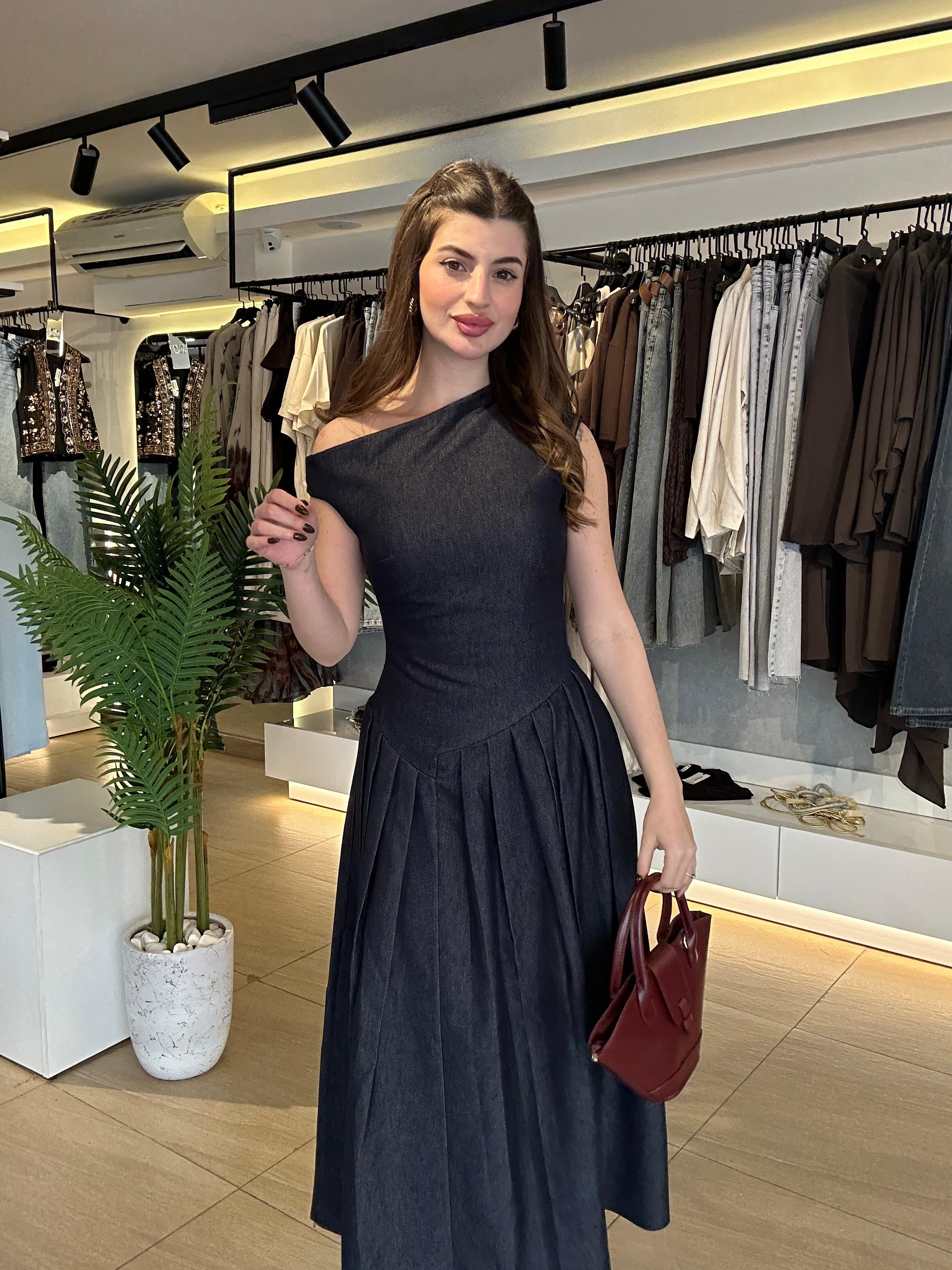 Asymmetrical Denim Dress