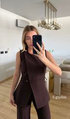 Vest Suit - Brown