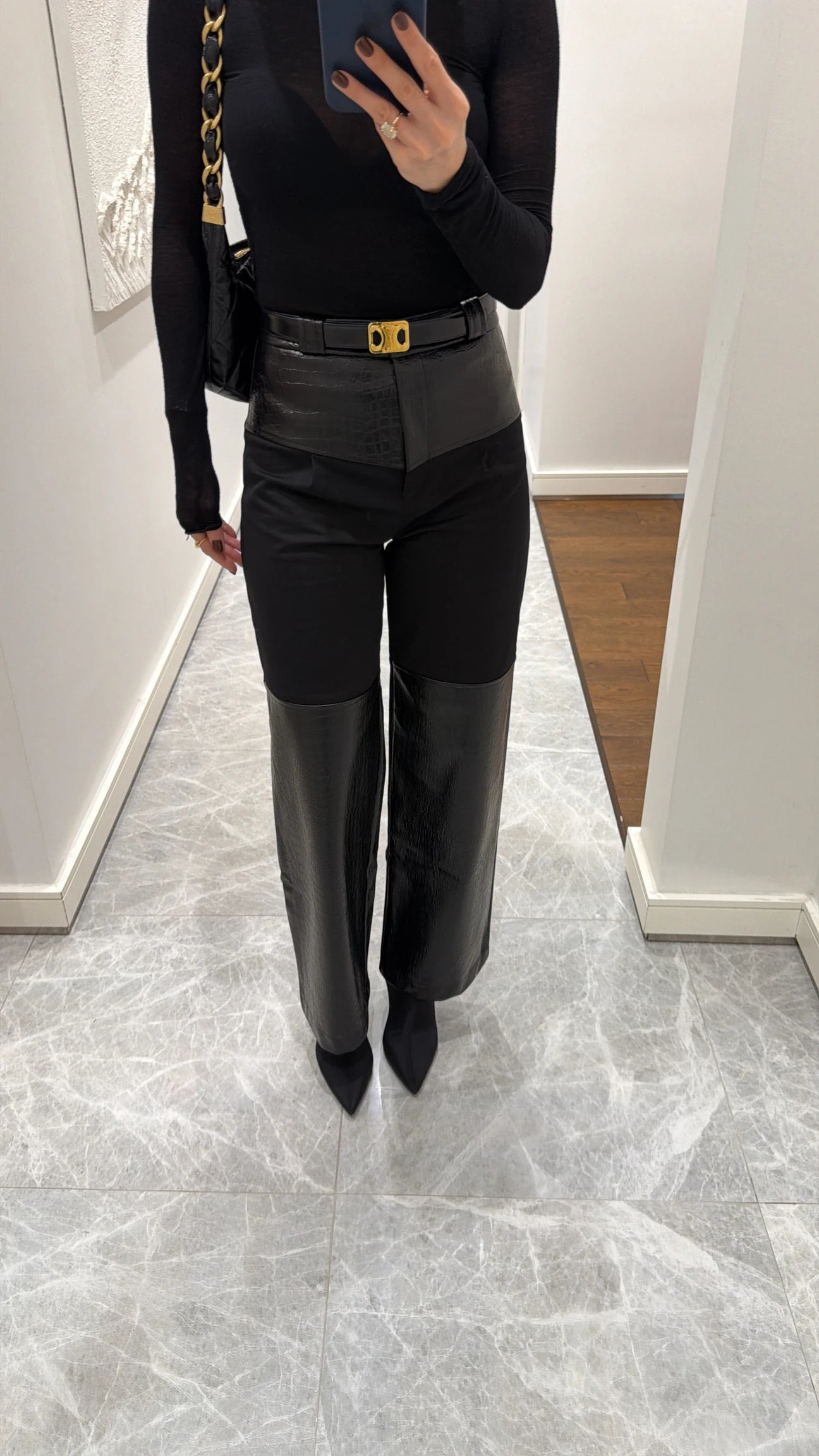 Leather Detailed-Pants