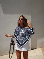 Dior silk top - Navy