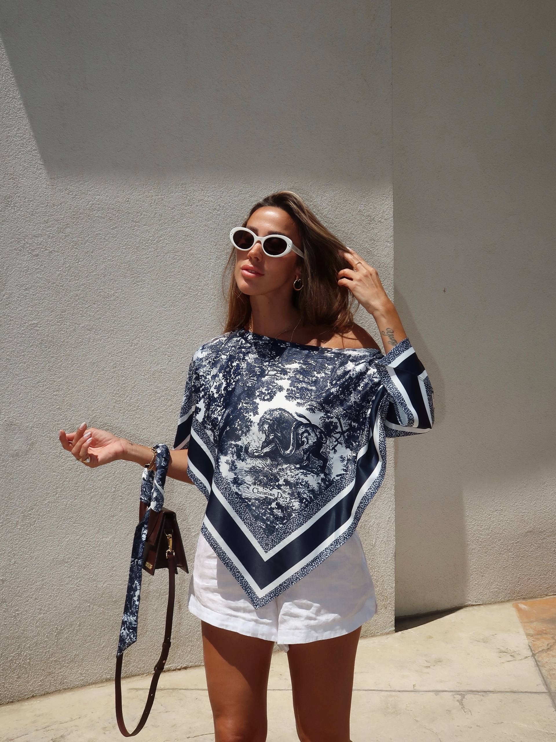 Dior silk top - Navy