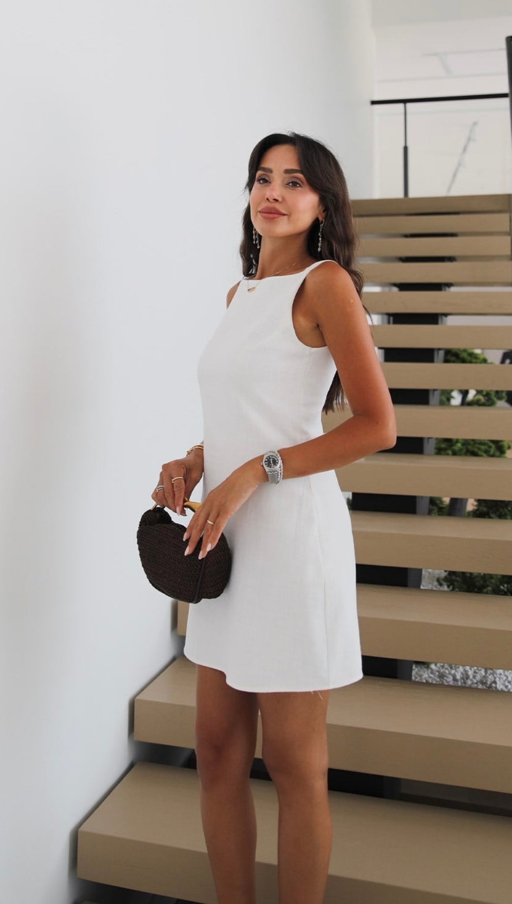 Amelia Linen Dress - White