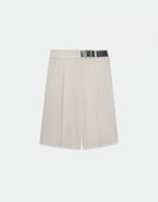 Beige Belted Shorts
