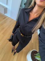 Basic Waisted Shirt - Black