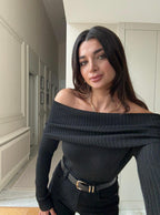 Black Ribbed Top