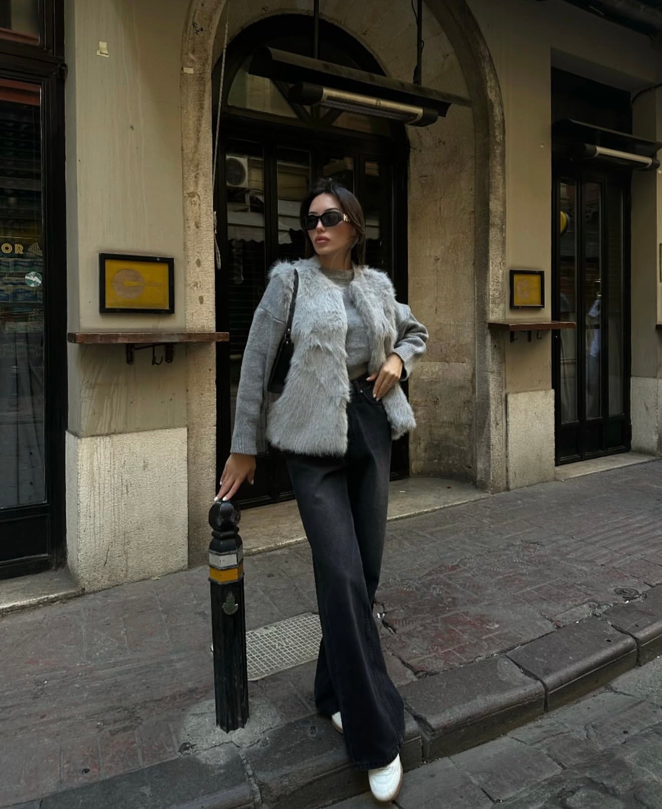 Grey Fur Vest
