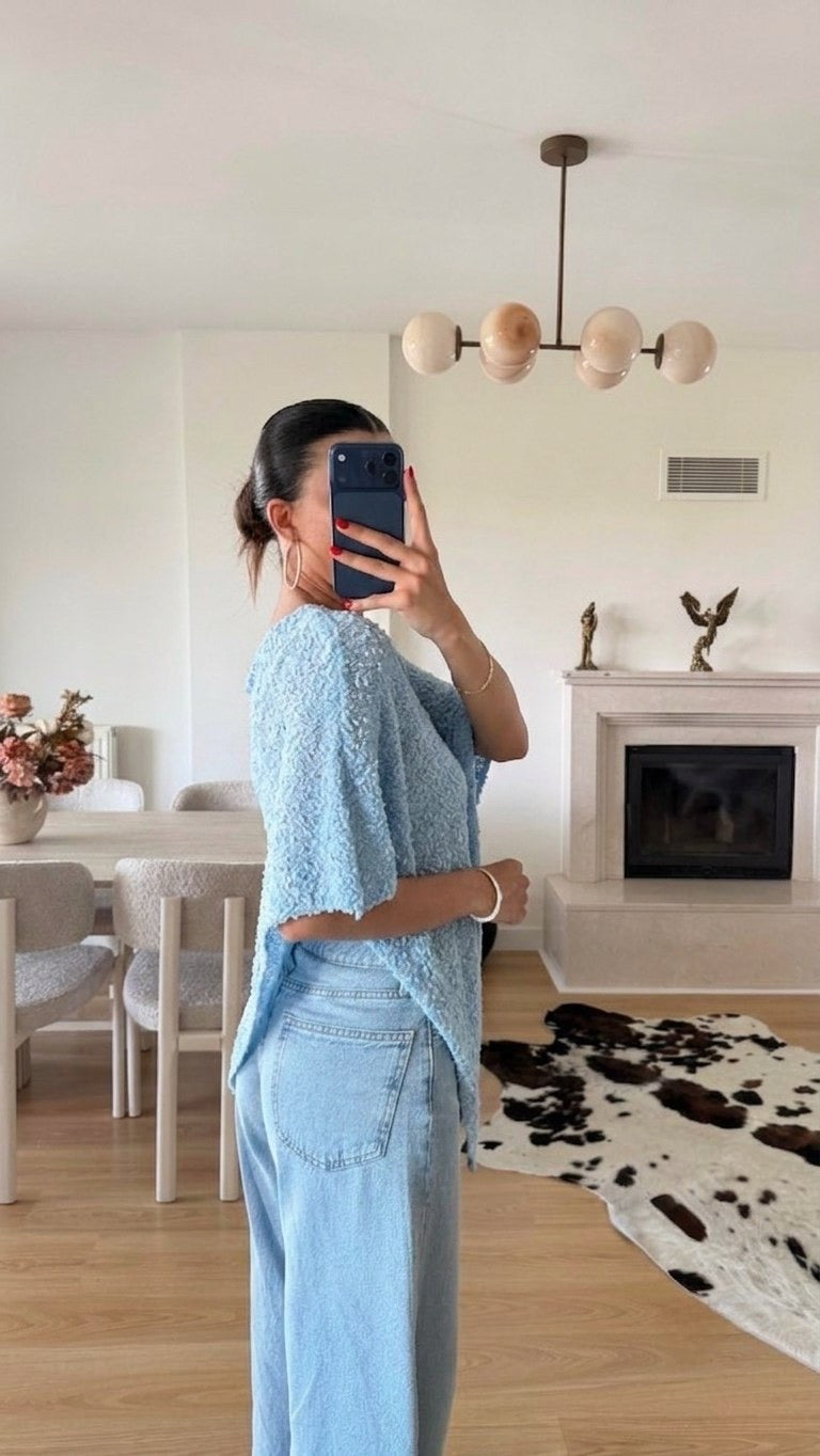 Poncho Top - Blue