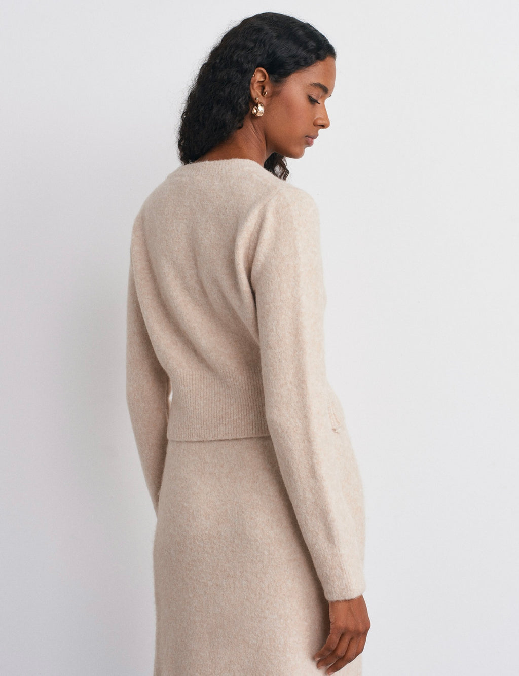 Cardigan Beige Detailed Buttons