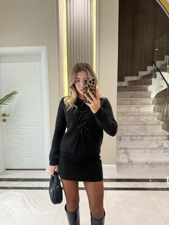 Anthracite Ribbons Cardigan