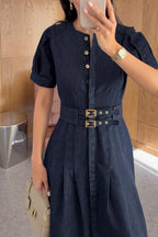 Denim Belted Dress