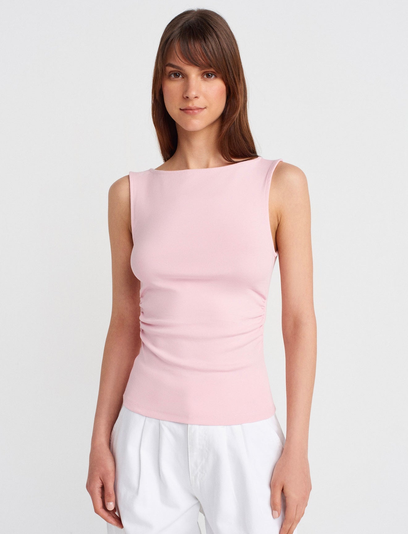 Boat-neck top - Pink