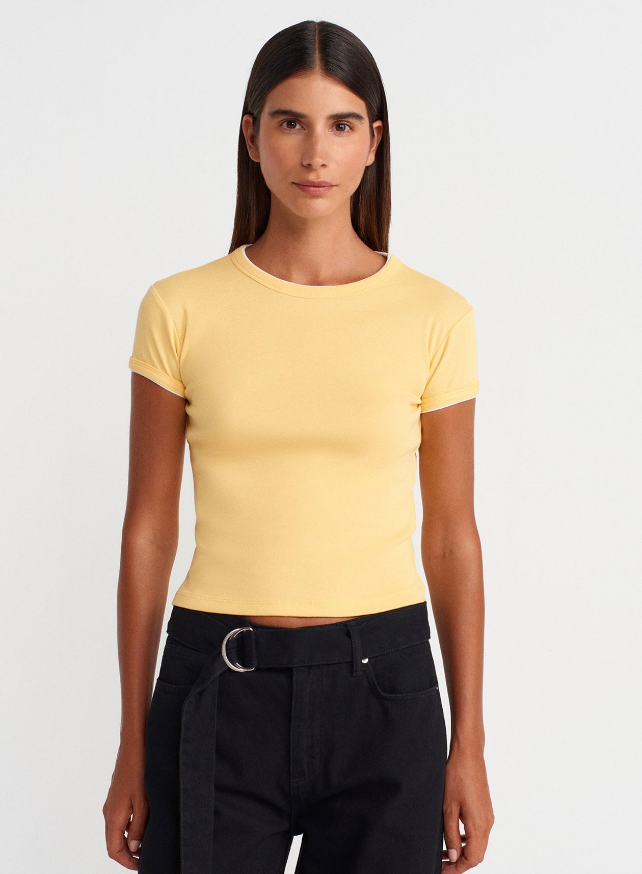 Contrast T-shirt - Yellow