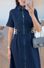 Buckle Denim Dress