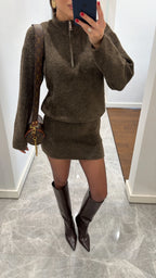 Brown Triko Skirt-Set