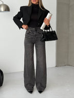 Grey Wide-Leg Jeans