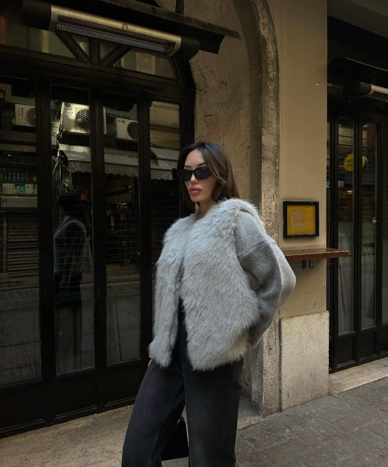 Grey Fur Vest
