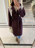 Long Trench Coat Burgundy