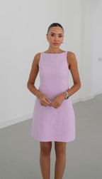Amelia Linen Dress - Pink