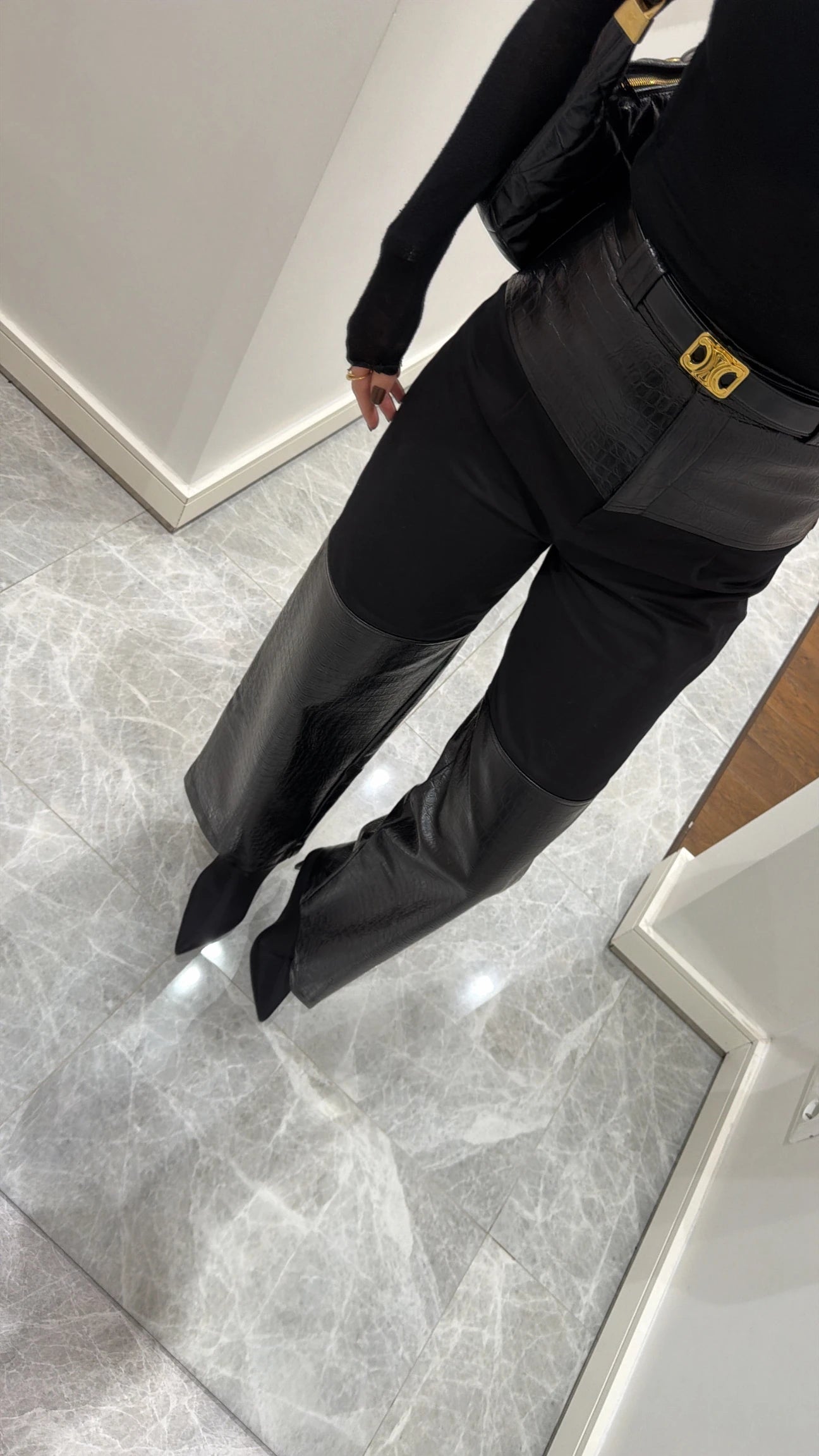 Leather Detailed-Pants