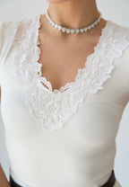 Lace Detailed Top - White