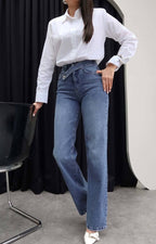 Cross Belt Jeans - Blue