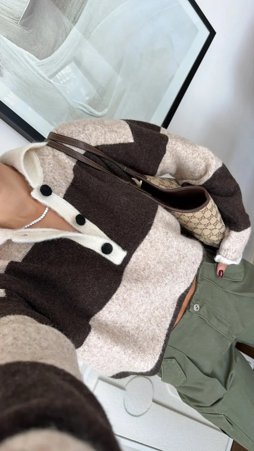 Stripe Polo Knit - Brown