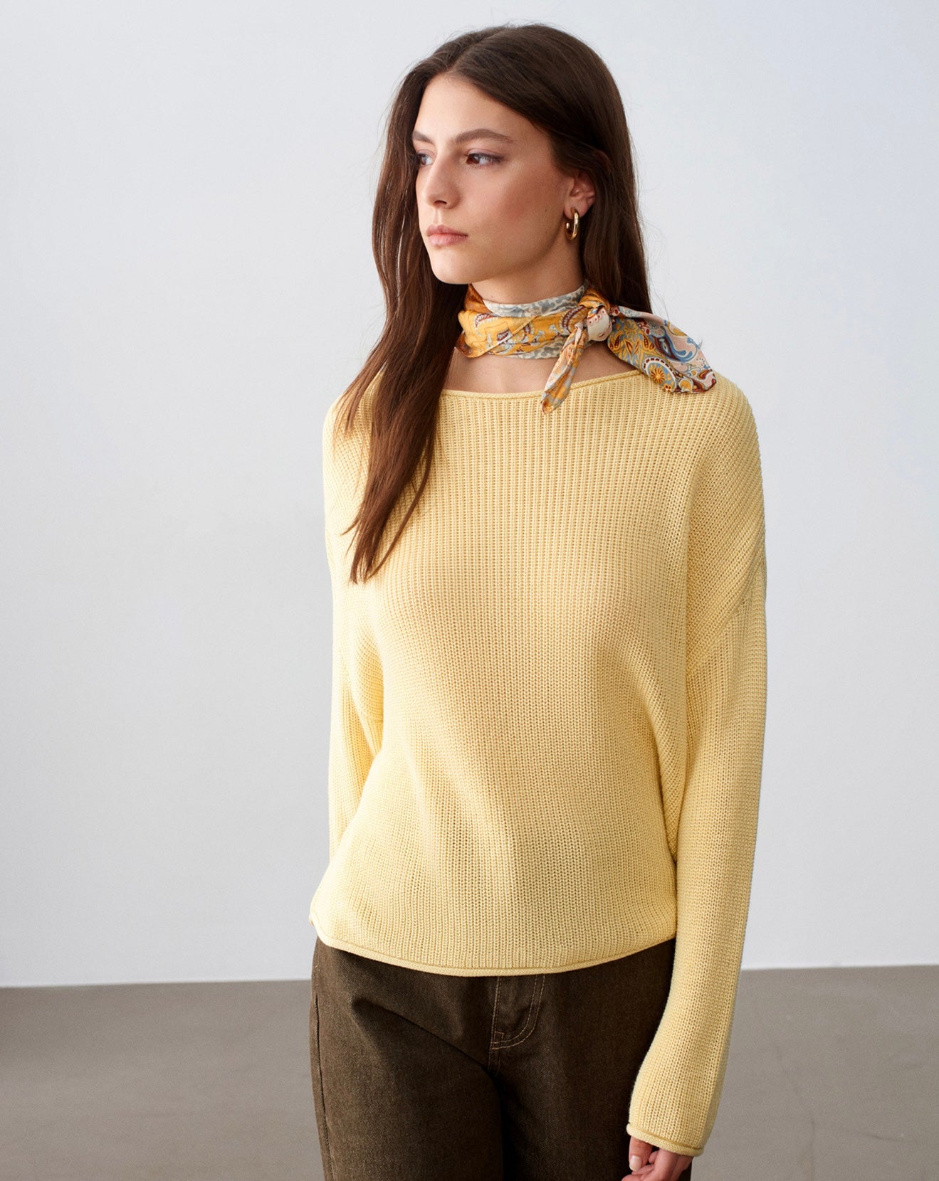 Wide Collar blouse - Yellow