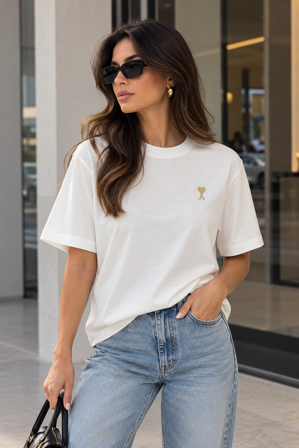 Ami T-shirt Gold Heart