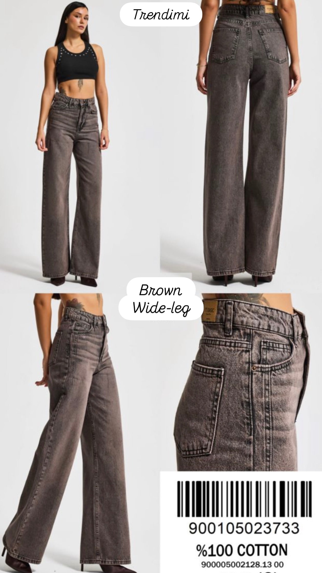 SS Brown Wide leg Jeans