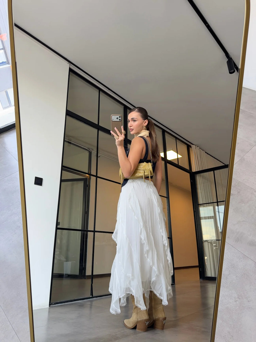 Ruffle Maxi Skirt - White