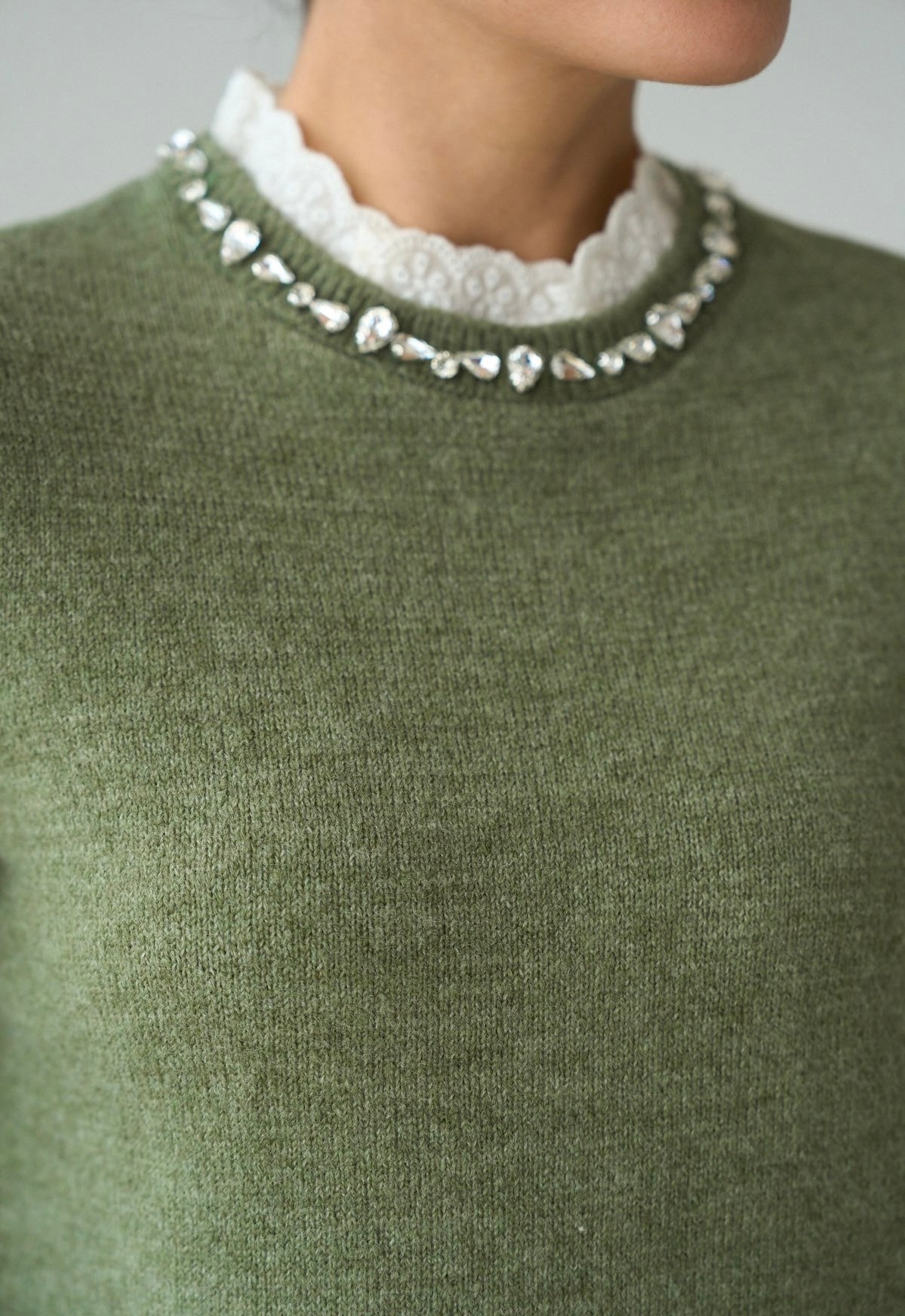 Sweater with stones Green