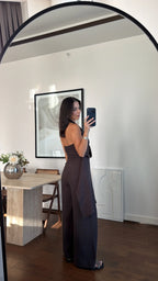 Brown Halter Jumpsuit