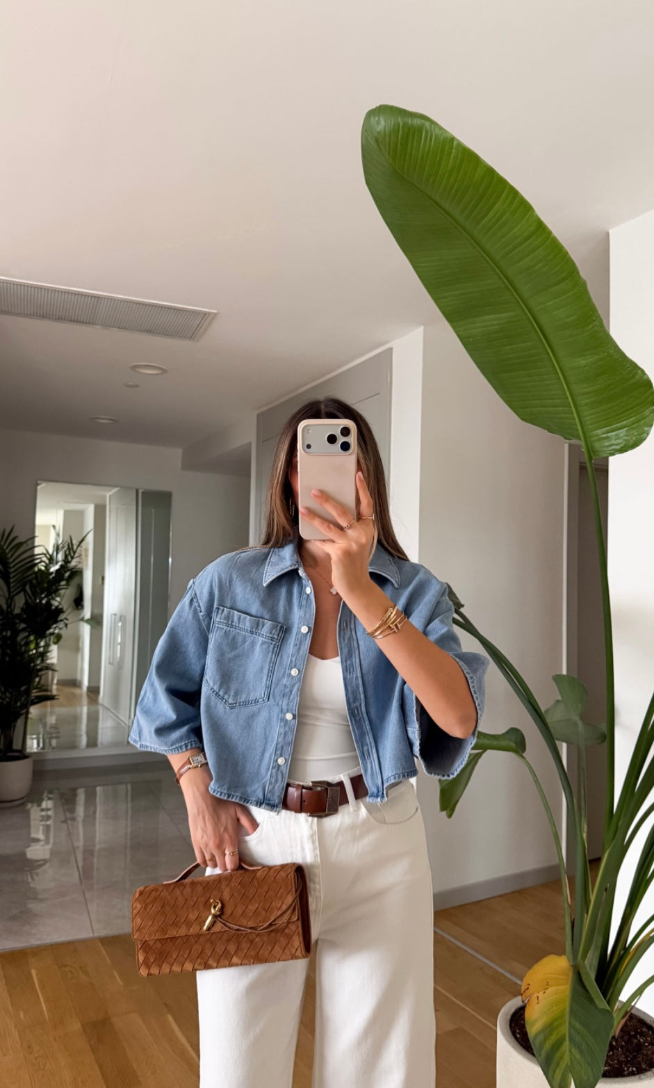 Cropped Denim Shirt