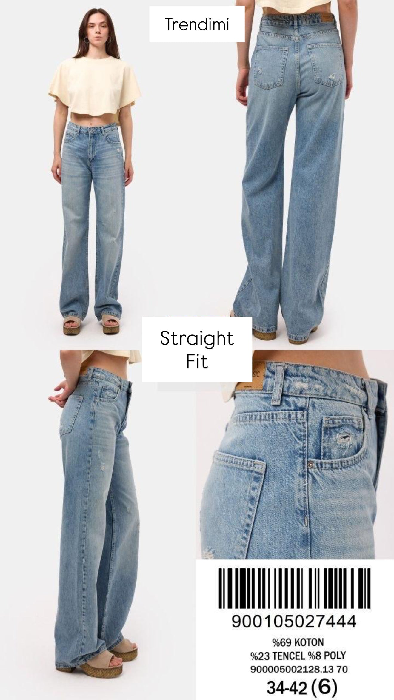 Jeans Straight - Faded