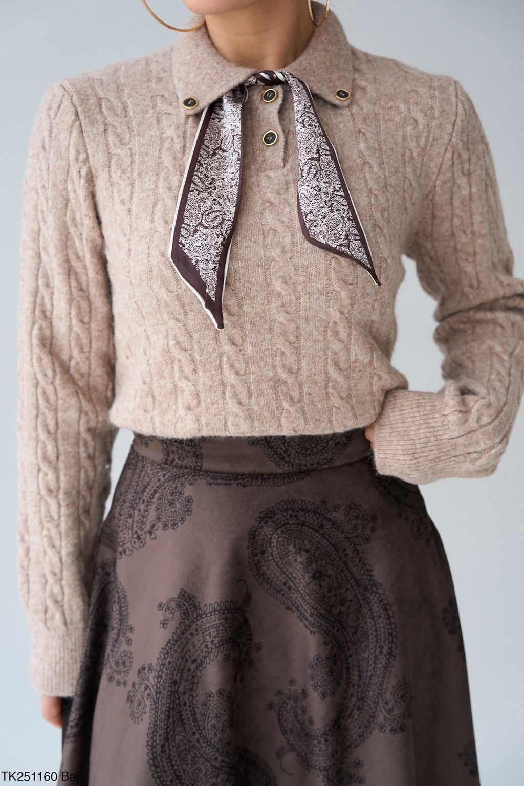 Scarf-detailed Sweater