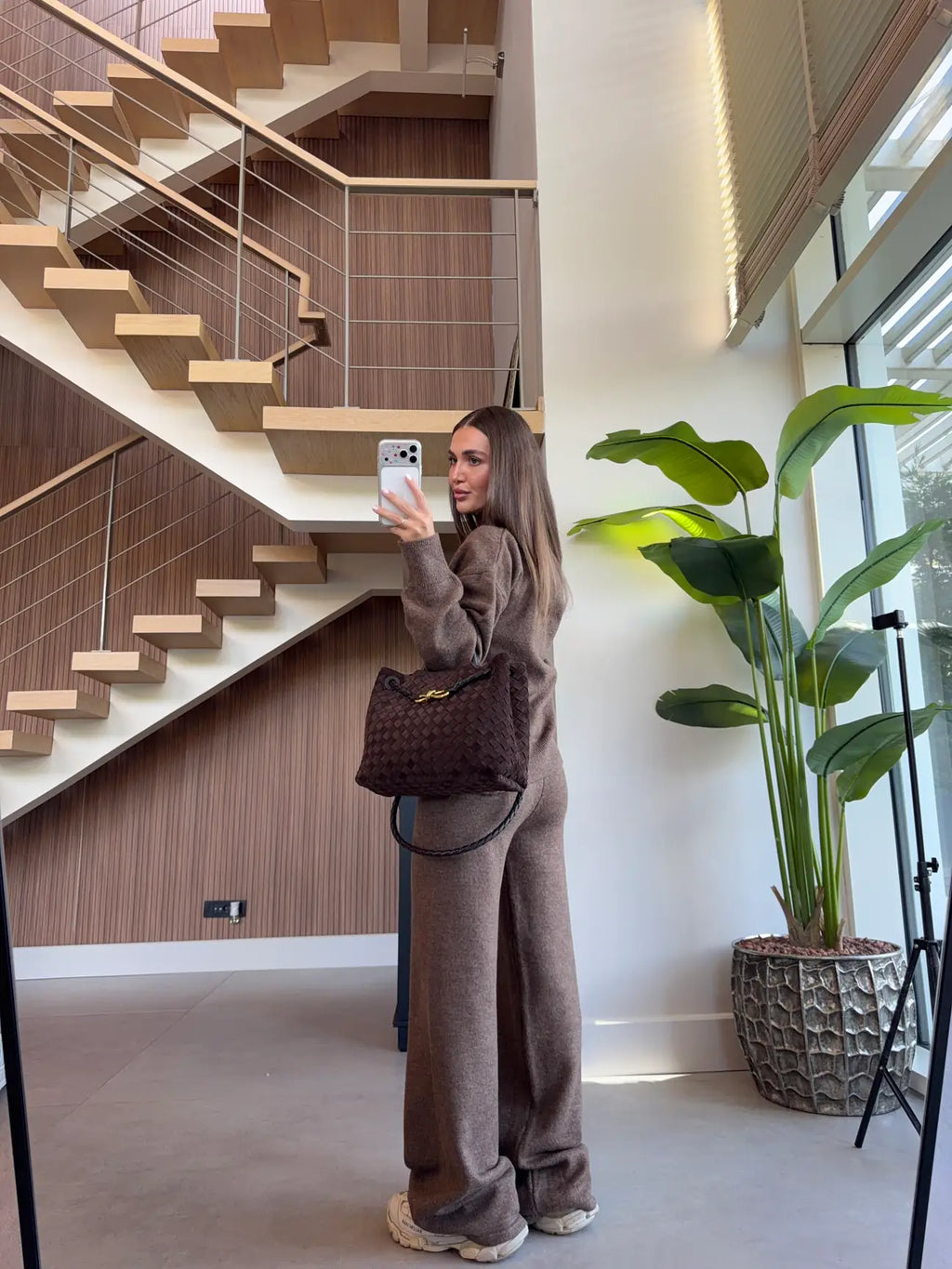 Knit 3-Piece Set - Brown