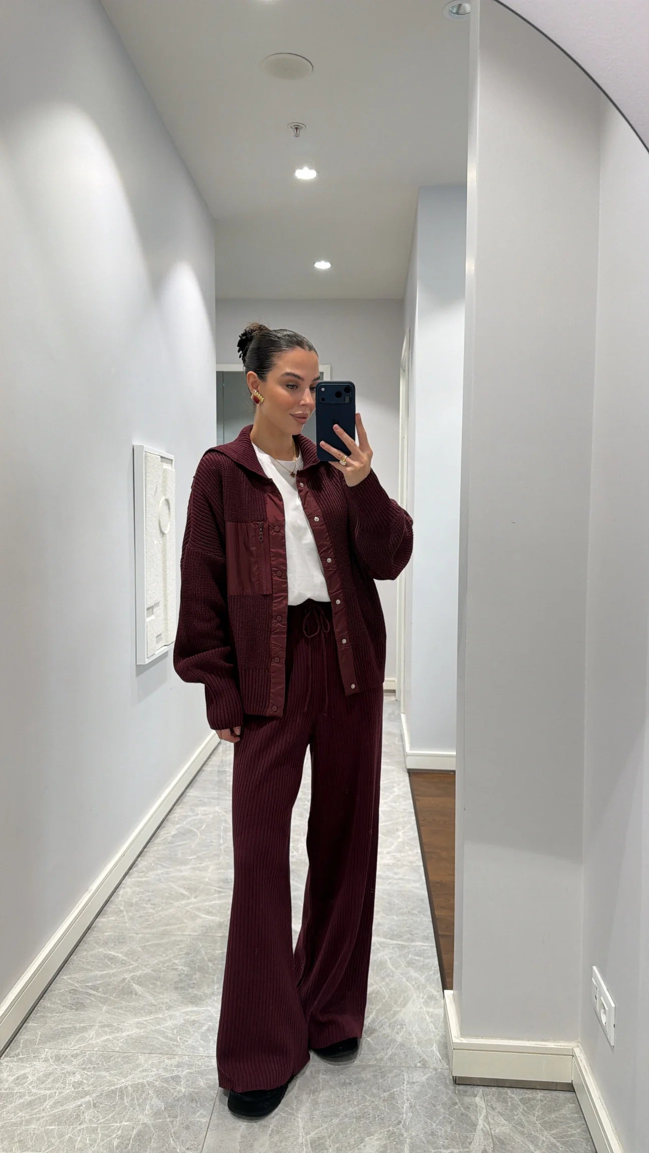 Burgundy wool set