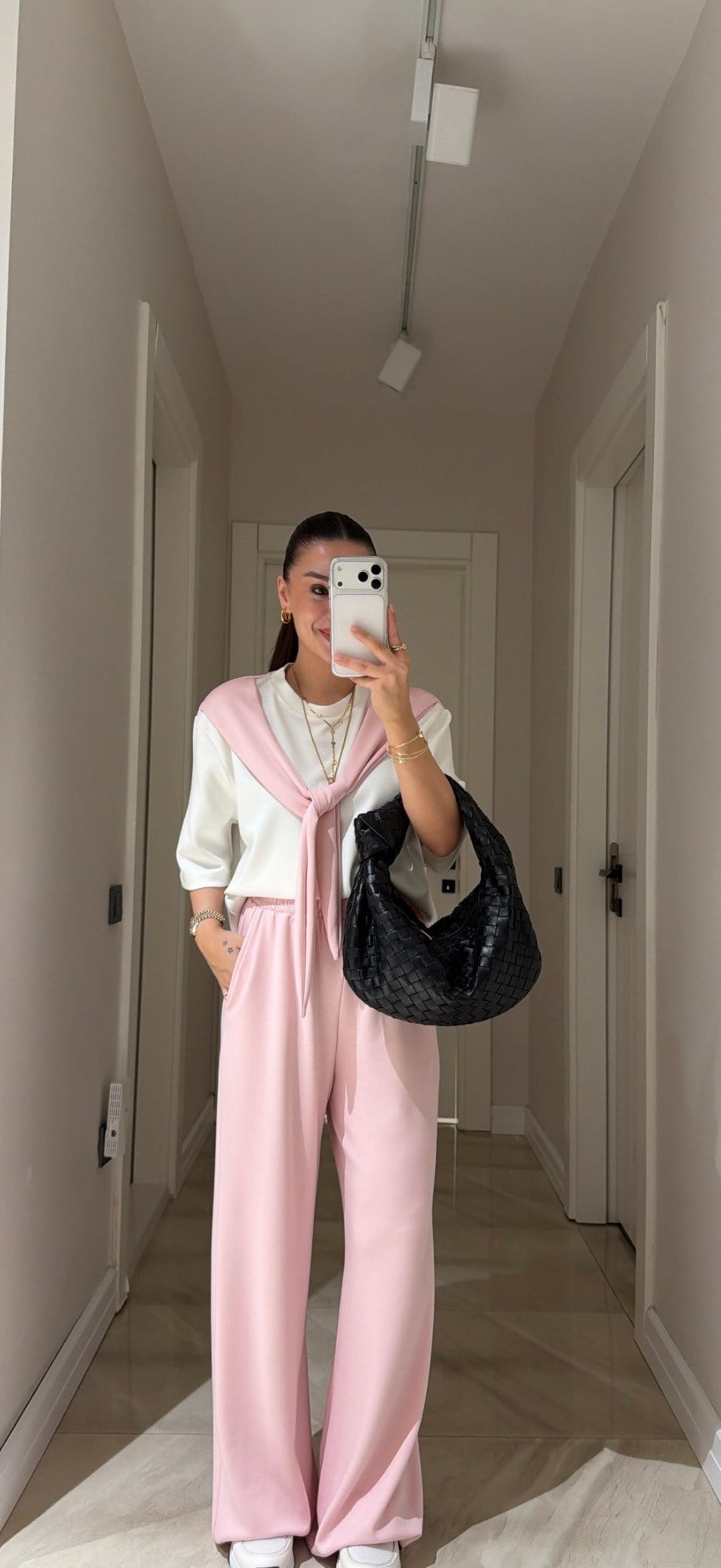 Scarf detailed set - pink