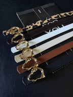 Gold buckle belts