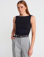 Boat-neck top - Black
