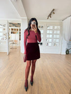 Burgundy Velvet Skirt